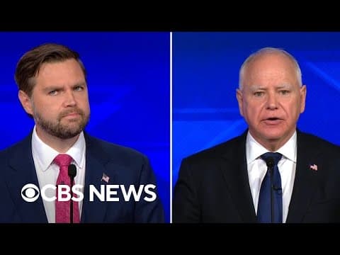 Thumbnail for Tim Walz and JD Vance share their views on abortion during VP debate