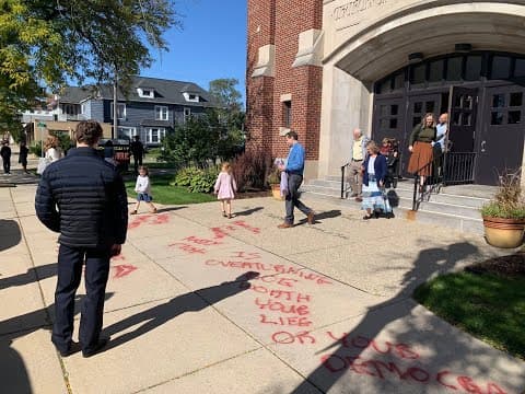 Thumbnail for Lansing Church vandalized w/ pro-abortion graffiti