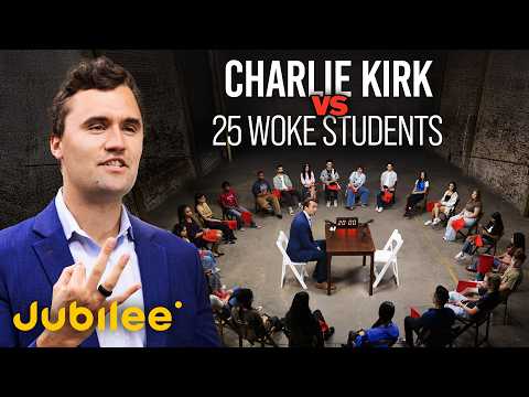 Thumbnail for Can 25 Liberal College Students Outsmart 1 Conservative? (feat. Charlie Kirk) | Surrounded
