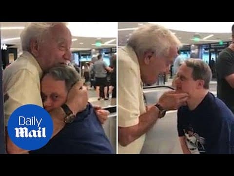 Thumbnail for Beautiful moment dad has emotional reunion with down's syndrome son