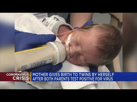 Thumbnail for Mother gives birth to twins by herself after both parents test positive for the virus