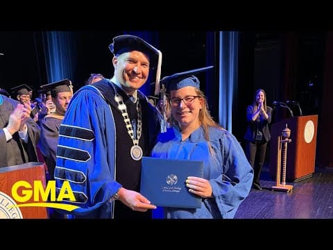 Thumbnail for First-time mom gets diploma while 38 weeks pregnant l GMA