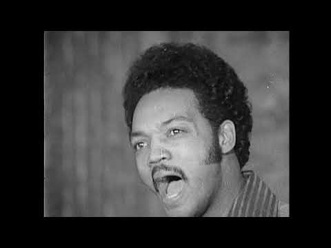 Thumbnail for "I am somebody!" - Historical footage of Rev. Jesse Jackson leading a crowd in a chant of solidarity