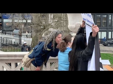 Thumbnail for Abortion Protestor Whistles Directly in Pro-Life Supporter's Ear