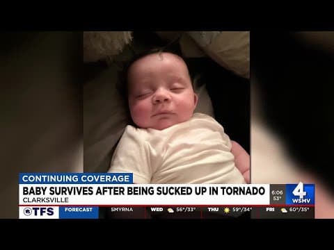 Thumbnail for Baby survives after being sucked up in tornado