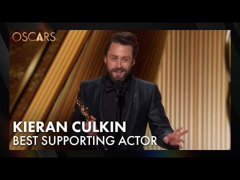 Thumbnail for Kieran Culkin Wins Best Supporting Actor | 97th Oscars Speech (2025)