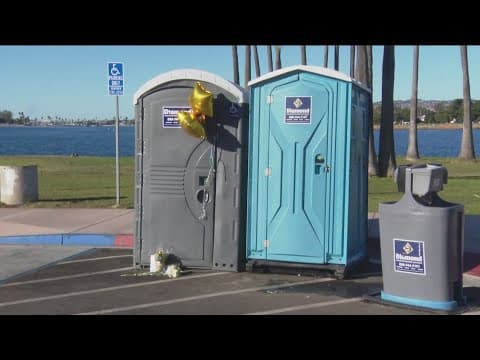 Thumbnail for Memorial grows in Mission Bay for infant who died after being discovered inside portable restroom