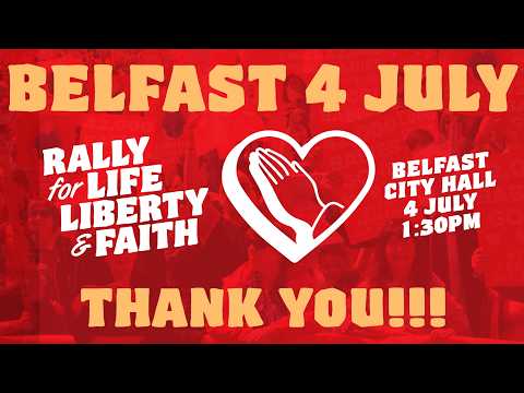 Thumbnail for Thousands gathered at the Rally for Life, Liberty and Faith in Belfast, July 2026