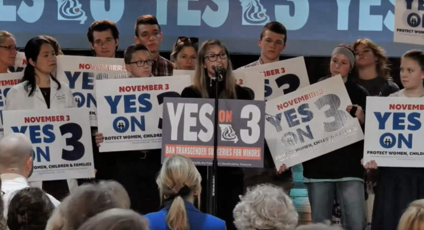 Detransitioner Chloe Cole, gender clinic whistleblower headline rally for Missouri Amendment 3