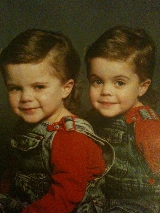 The author's twin brothers, at age one, in 1989. Hence the mullets. Cody on the left, Eric on the right.