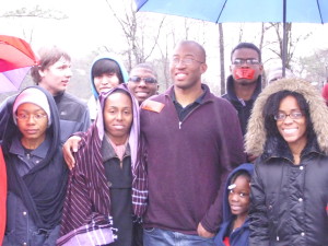 Praying in the rain with college students at ATL late term abortion clinic