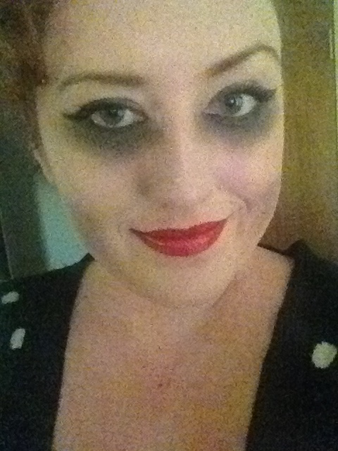 All the zombie photos on the Internet were too scary to post, so here is the author as a very nice zombie last Halloween.