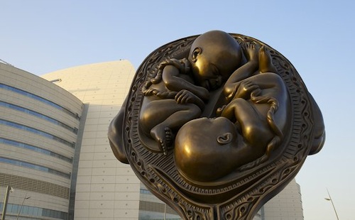 life in the womb, Qatar sculptures