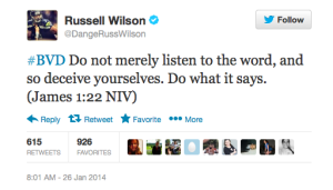 Russell Wilson daily Bible verse tweet