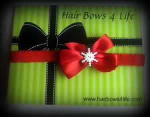 Infant snowflake hair bow from Hair Bows 4 Life, which donates 10% of its sales to the pro-life cause