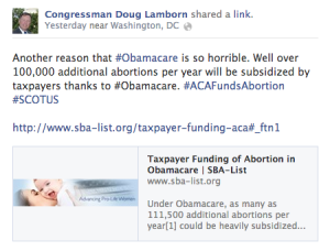 Congressman Doug Lamborn took to Facebook to explain the dangers of ObamaCare.