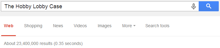 Hobby Lobby Case search results