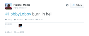 hobby lobby tweet