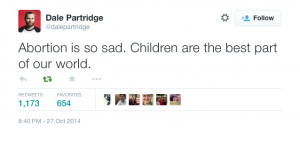 Dale Partridge tweet abortion