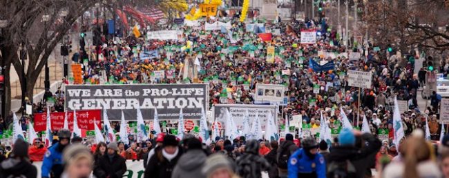 The March for Life crowd in 2015. This year, President Trump will address the March live.