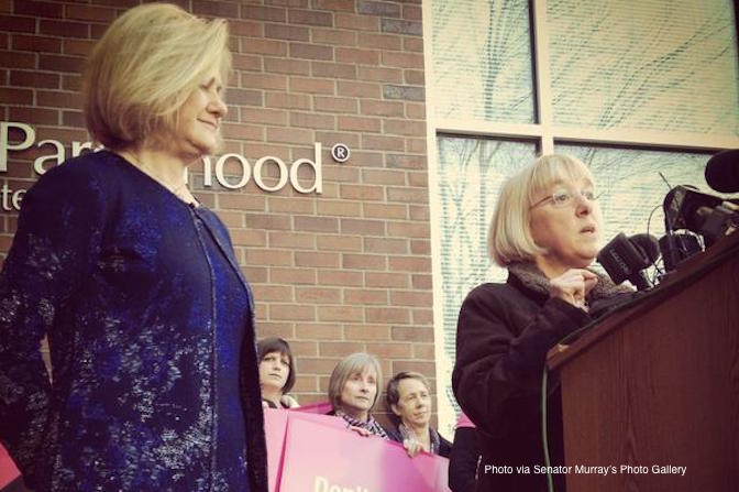 Senator Patty Murray, NARAL, protest, abortion, support