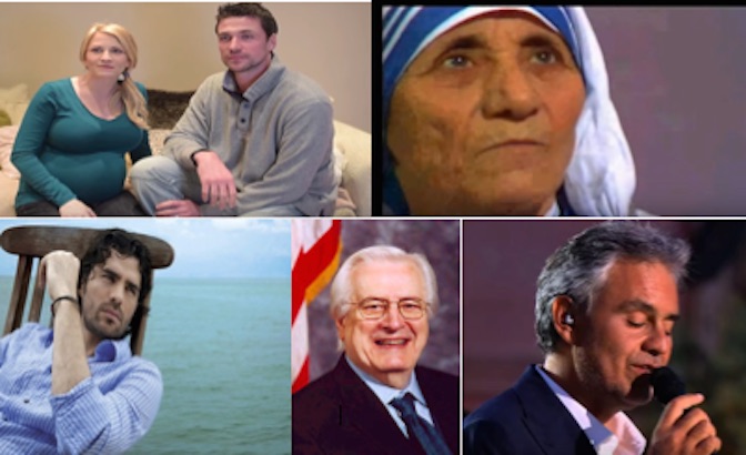 Jamie Moore Halsey, Andrea Boccelli, Henry Hyde, EduardoVerastegui, Mother Teresa