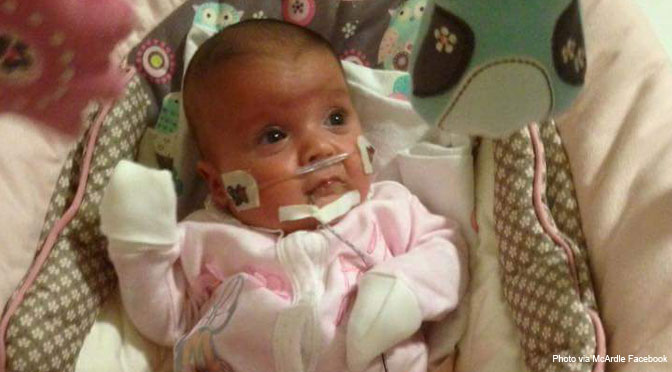 Baby Meabh Mcardle, born at 23 weeks. She could have been subjected to a D&E abortion. (Photo via Facebook)