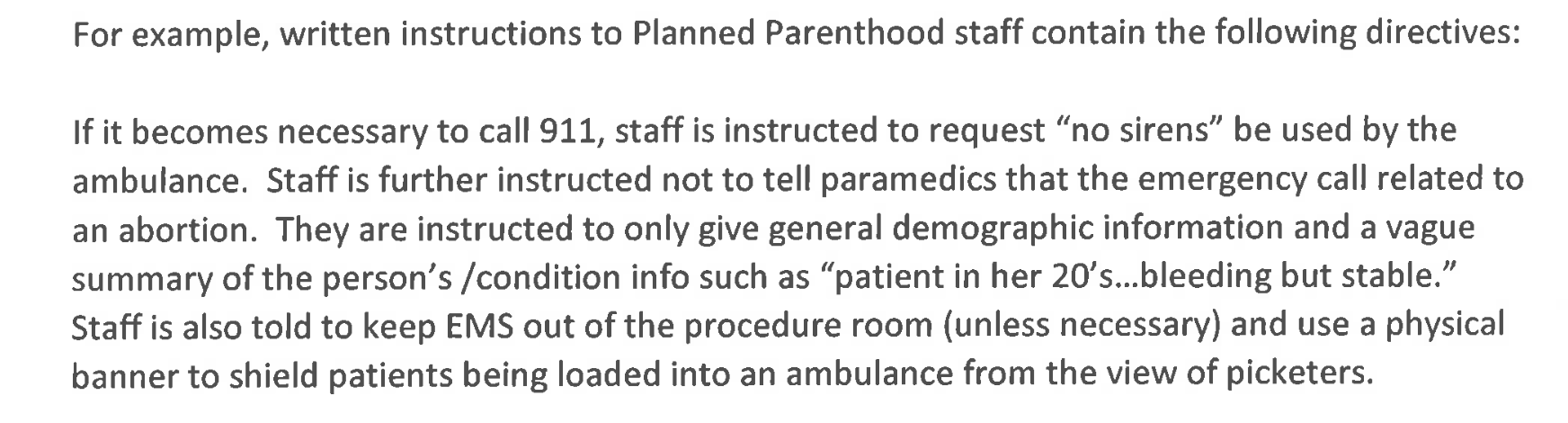 Excerpt from the Missouri Senate Report on Planned Parenthood Practices