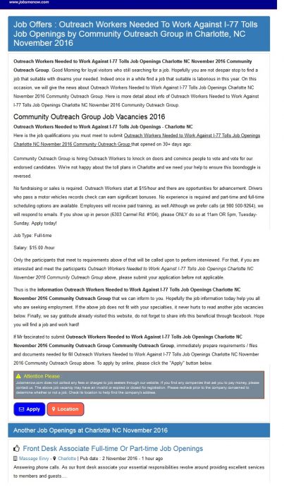 Community Outreach Group's misleading advertisement 