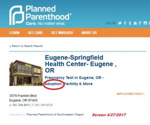 Eugene Or Planned Parenthood shows adoption services