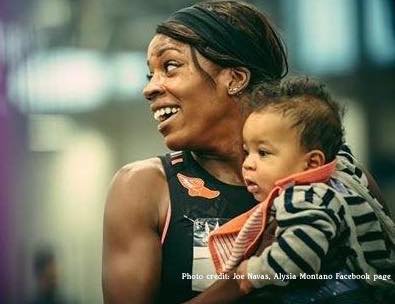 Alysia Montano with her baby