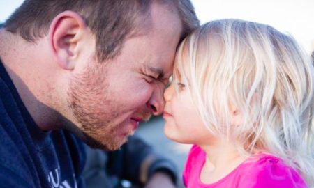 Lairs Johnston with his foster daughter