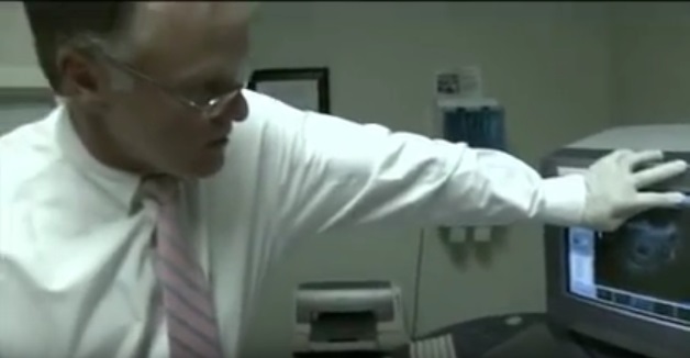 Dr Terrberry looks for fetal heartbeat