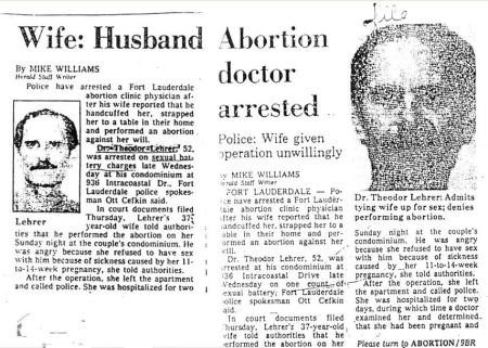 Image: article Theodor Lehrer Abortionist arrested