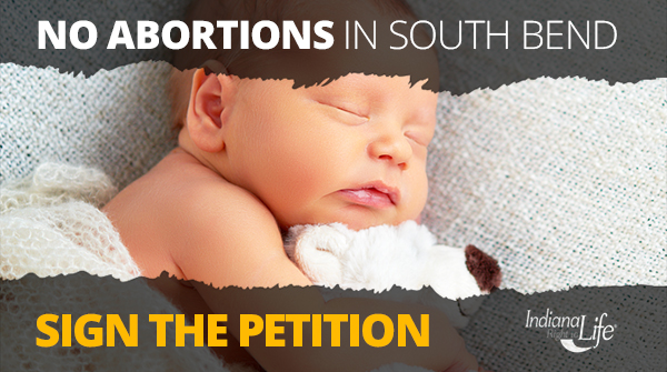 A banner ad used by the South Bend and Indiana pro-life groups