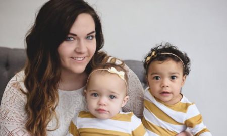 Kelsey and her twin girls who are alive thanks to a pregnancy help center and Kelsey's decision to refuse abortion