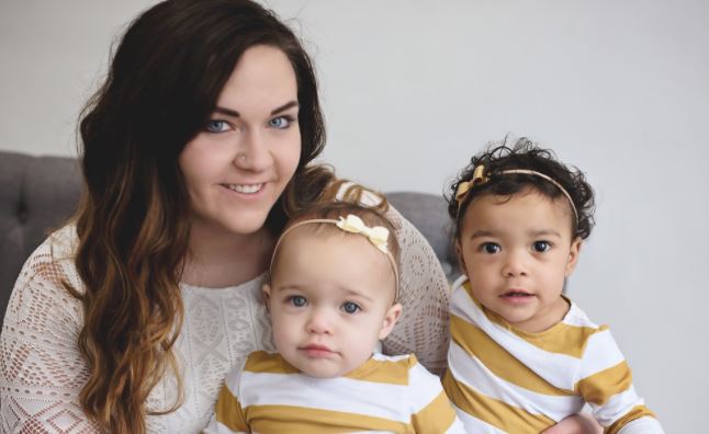 Kelsey and her twin girls who are alive thanks to a pregnancy help center and Kelsey's decision to refuse abortion