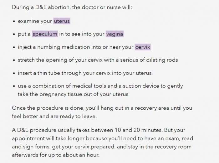 Planned Parenthood falsely describes D&E abortion