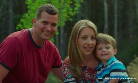 J.J. Hanson, who rejected assisted suicide, with his family