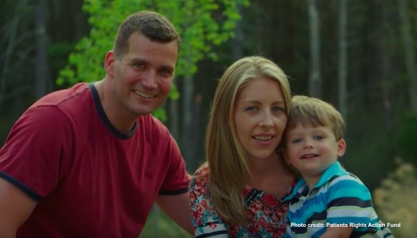 J.J. Hanson, who rejected assisted suicide, with his family