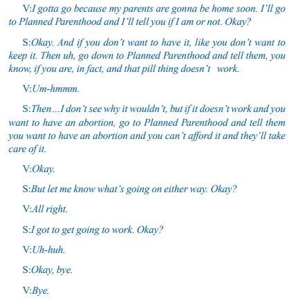 Image: transcript Predator coaches sexual abuse victim to get abortion at Planned Parenthood