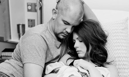 The couple holds baby Grace shortly after her birth. They chose life for their daughter. Photo by Kayla Gonzales of An Infinite Moment Photography.