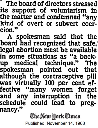 Image of New York Times article on Planned Parenthood and abortion 