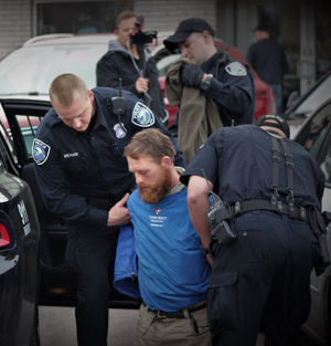 Image: Prolife activist Matt Connolly arrested during Red Rose Rescue at abortion facility