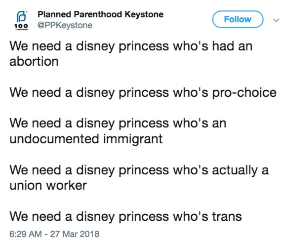 Planned Parenthood disney princesses