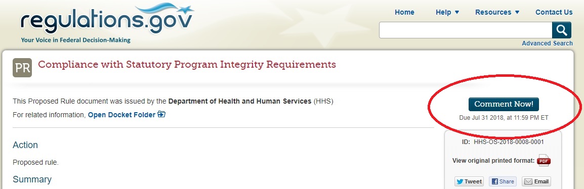 Image: June 2018 TitleX Proposed Rule Comment