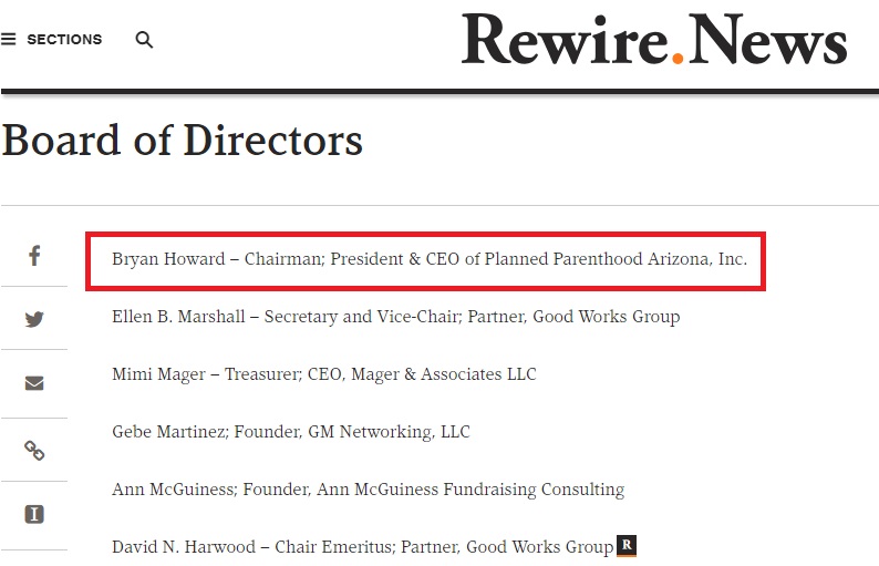 Image: Planned Parenthood CEO on board of Rewire News (Image credit: screen grab from Rewire News blog) 