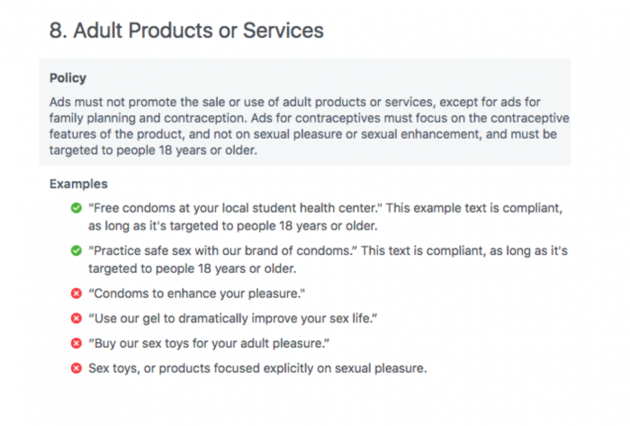 Facebook advertising rules