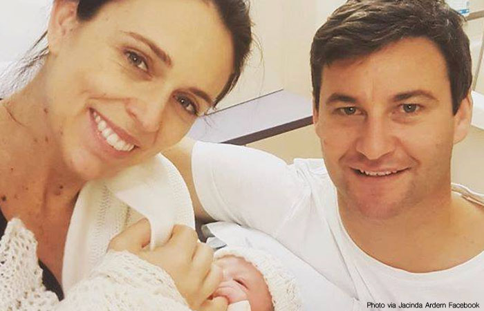 New Zealand prime minister gives birth