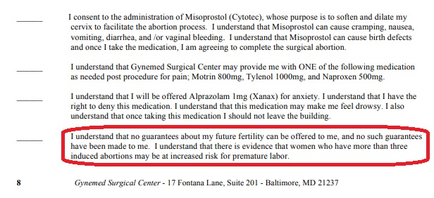 Image: Gynemed consent form abortion future pregnancy premature labor